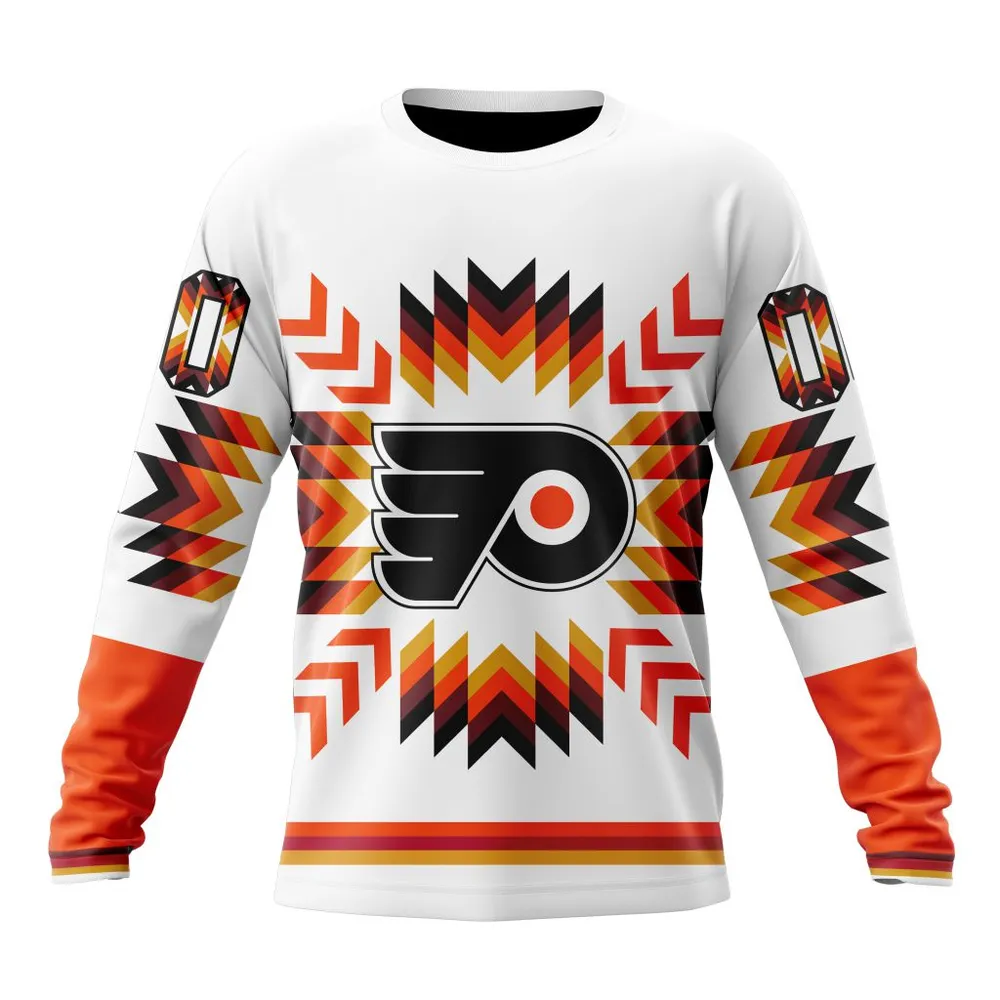 NHL Philadelphia Flyers Special Design With Native Pattern St2302 Long Sleeved Sweatshirt 