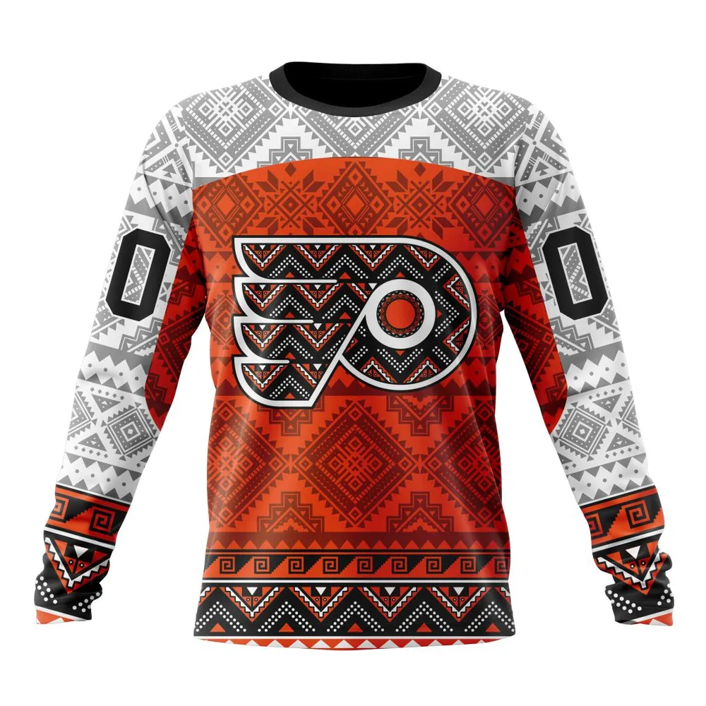 NHL Philadelphia Flyers Special Design With Native Pattern St2303 Long Sleeved Sweatshirt 