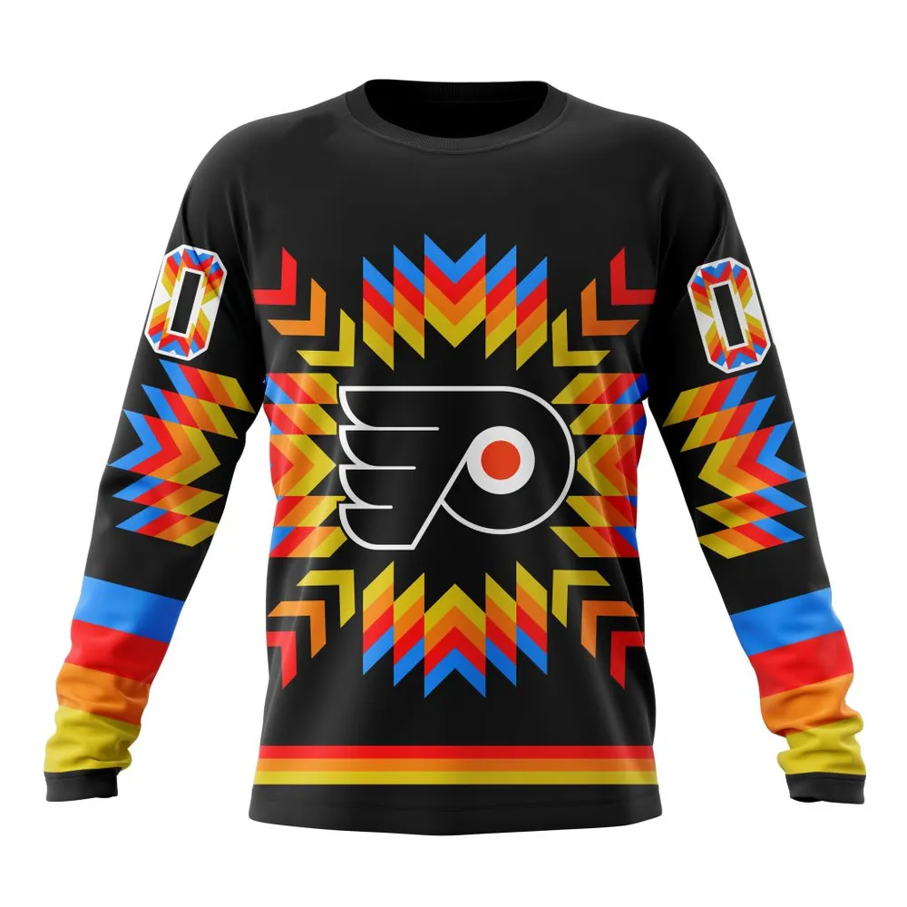 NHL Philadelphia Flyers Special Design With Native Pattern St2306 Long Sleeved Sweatshirt 