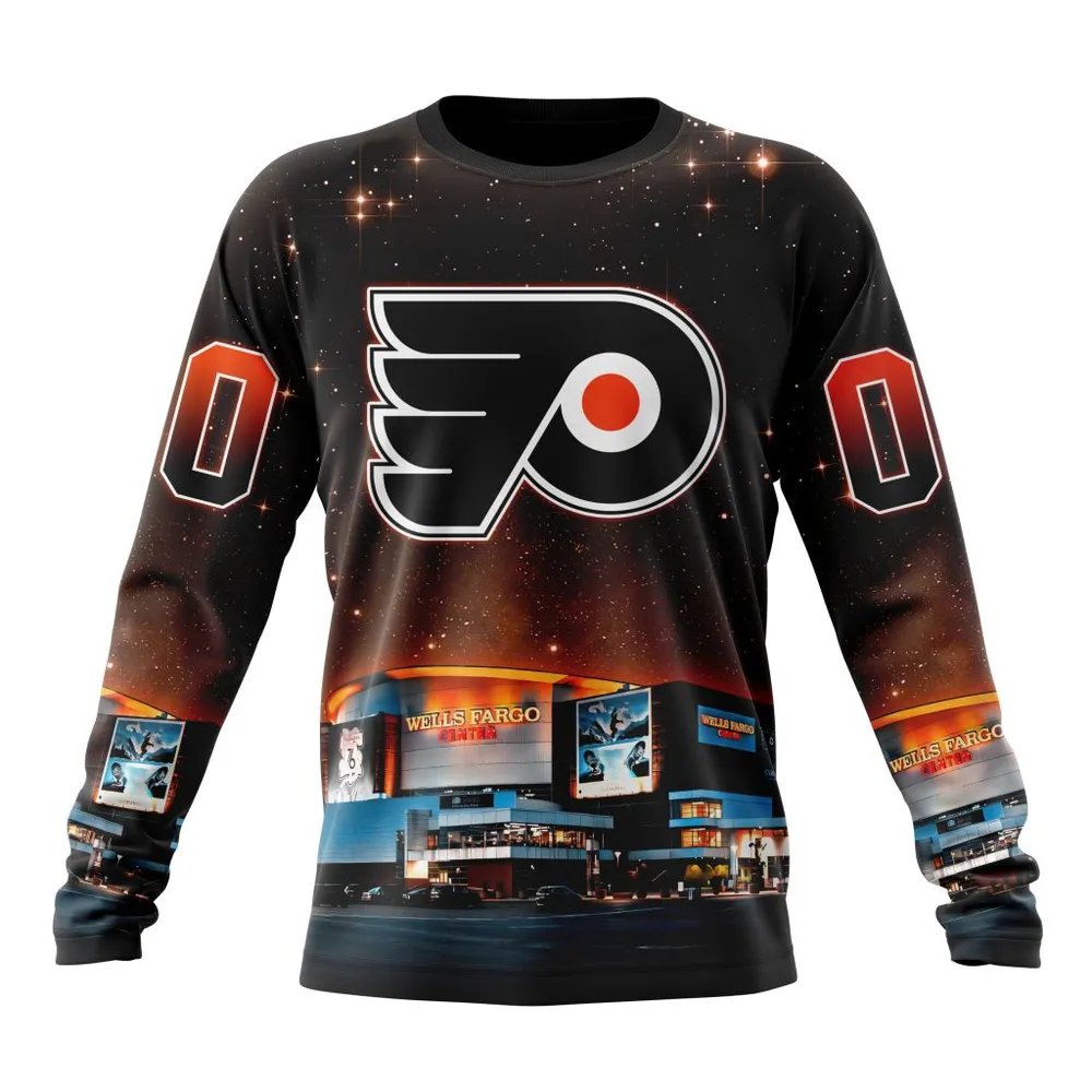 NHL Philadelphia Flyers Special Design With Wells Fargo Center St2401 Long Sleeved Sweatshirt 