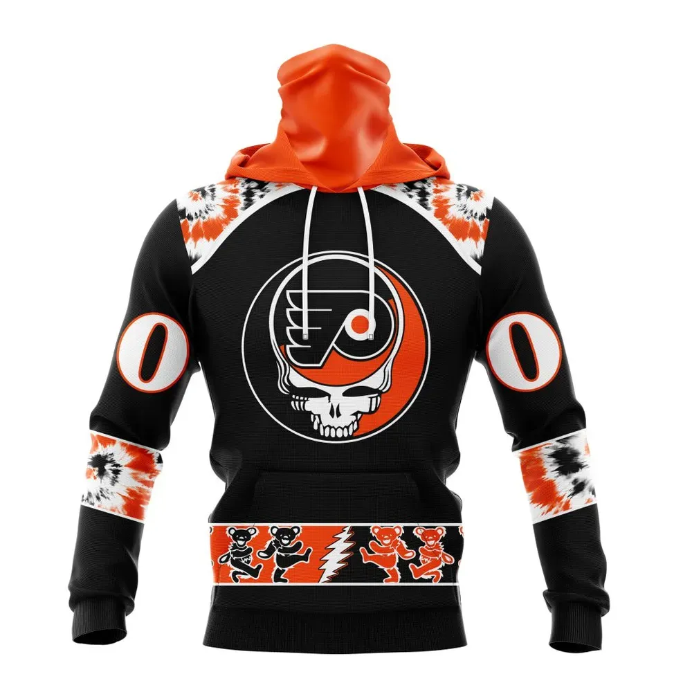 NHL Philadelphia Flyers Special Grateful Dead Design St2301 Mask Hoodie