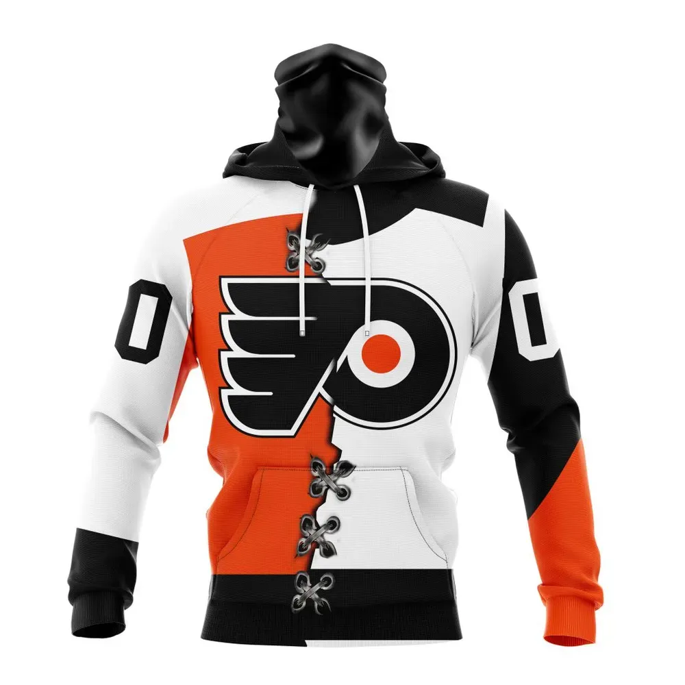 NHL Philadelphia Flyers Special Home Mix Reverse Retro Personalized Kits Mask Hoodie