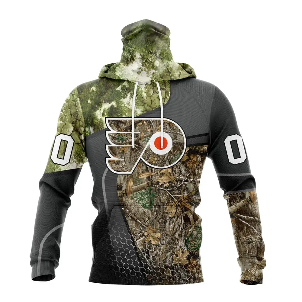 NHL Philadelphia Flyers Special Hunting Camo Design St2302 Mask Hoodie