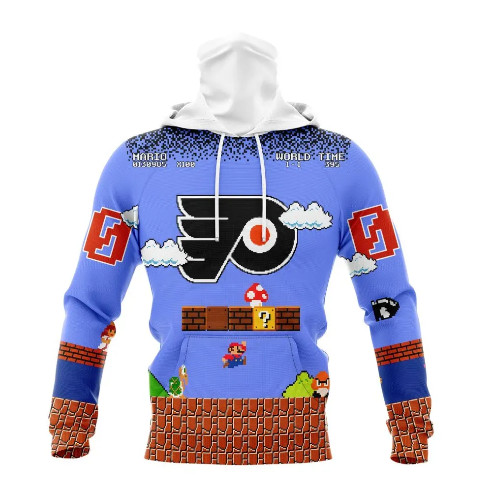 NHL Philadelphia Flyers Special Kits With Super Mario Game Design Mask Hoodie