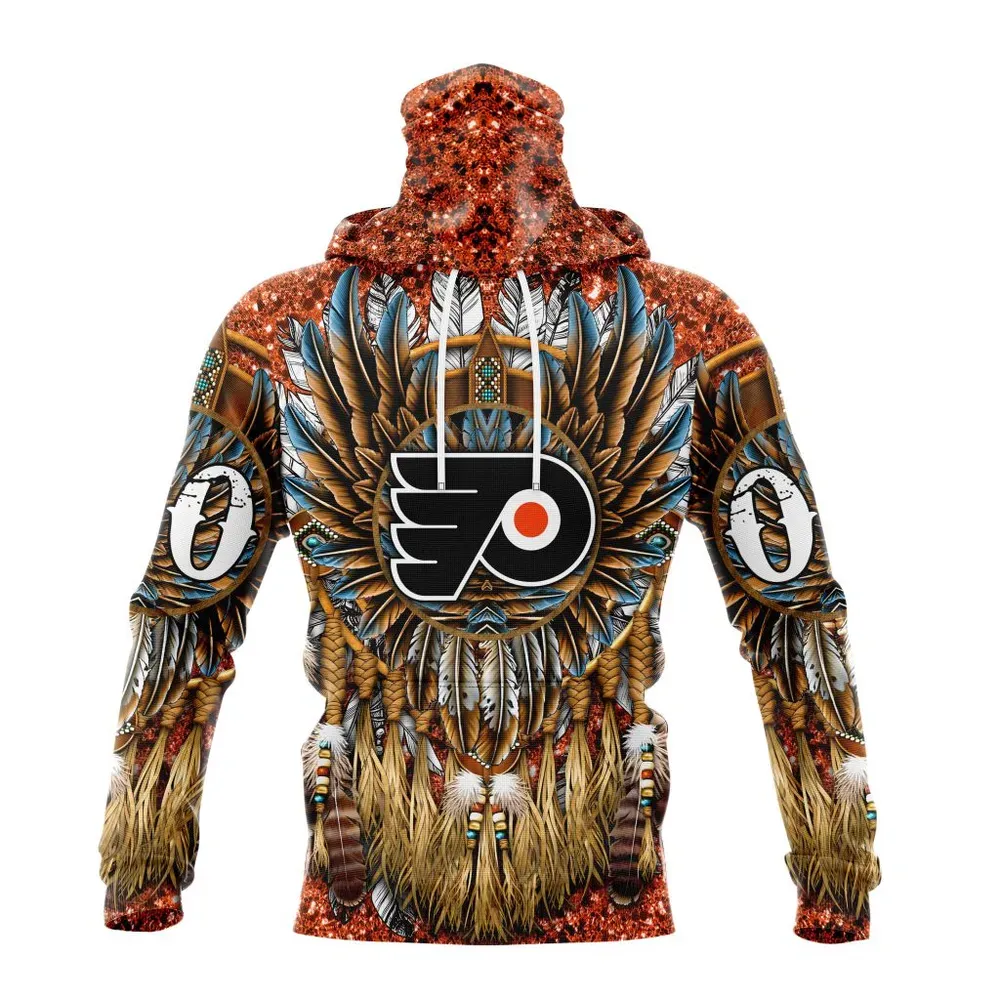 NHL Philadelphia Flyers Special Native Costume Design St2201 Mask Hoodie