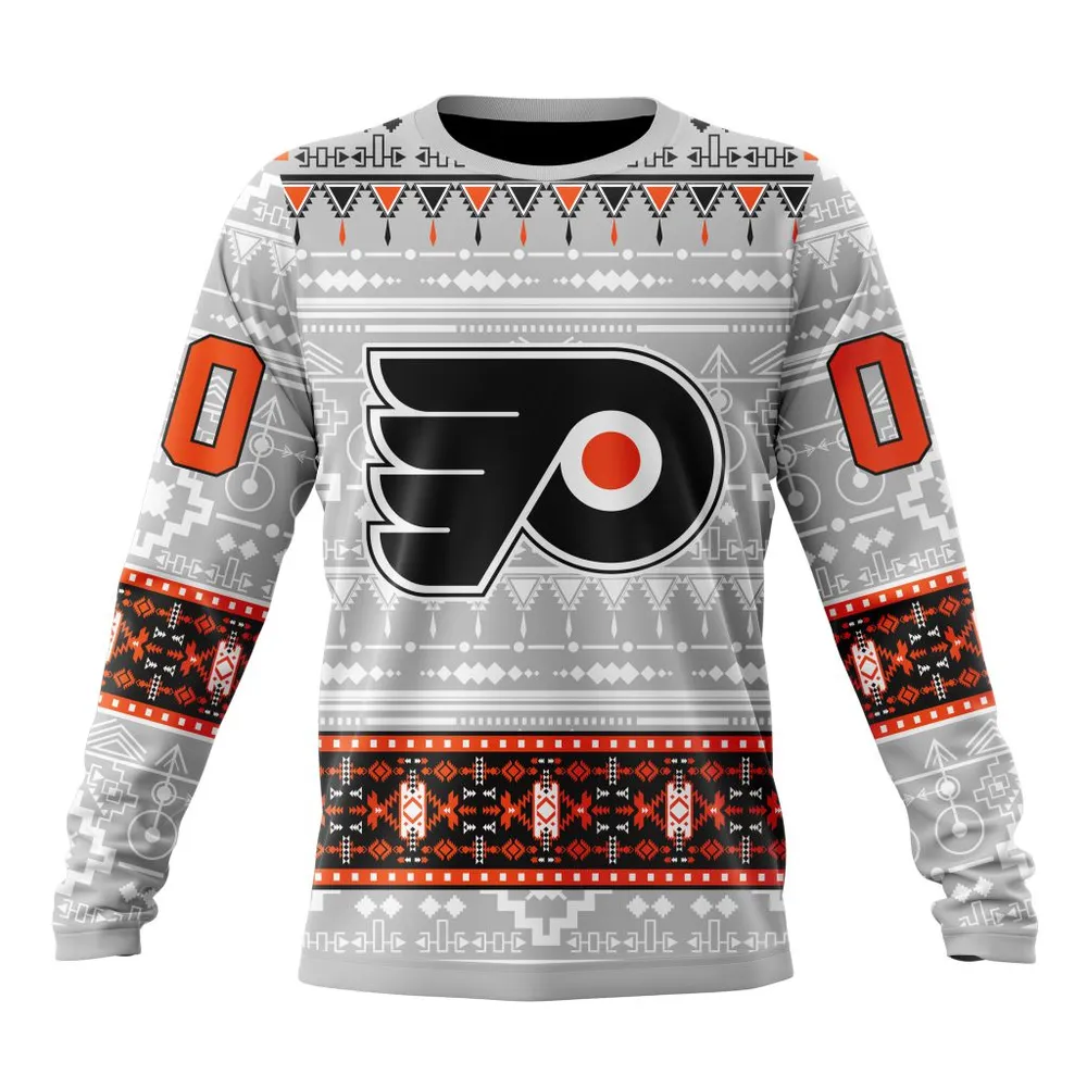 NHL Philadelphia Flyers Special Native Design St2302 Long Sleeved Sweatshirt 