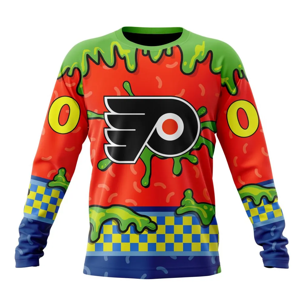 NHL Philadelphia Flyers Special Nickelodeon Design St2301 Long Sleeved Sweatshirt 