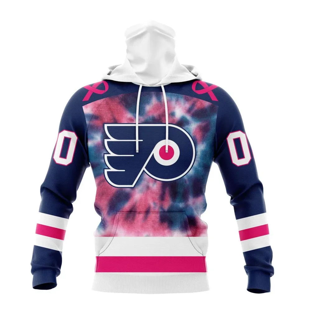 NHL Philadelphia Flyers Special Pink October Fight Breast Cancer St2303 Mask Hoodie