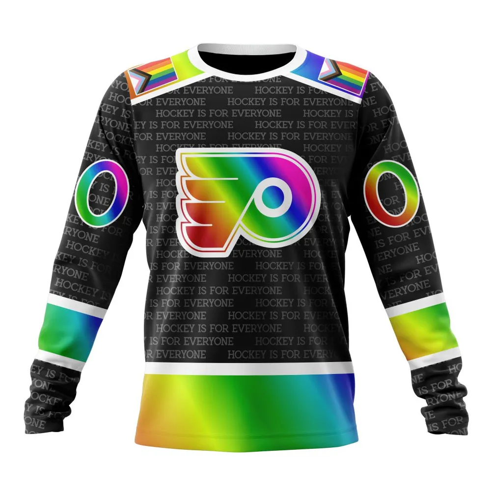 NHL Philadelphia Flyers Special Pride Design Hockey Is For Everyone Long Sleeved Sweatshirt 