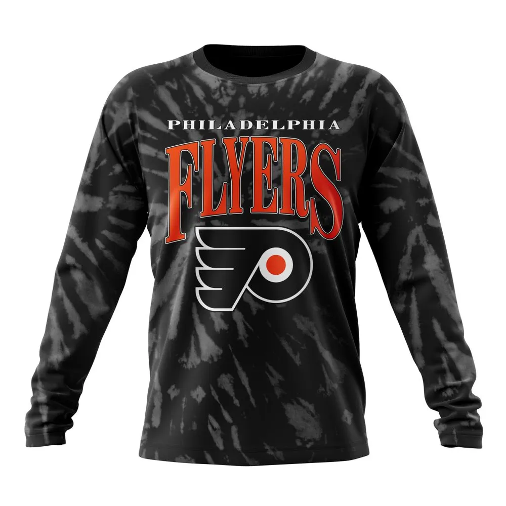 NHL Philadelphia Flyers Special Retro Vintage Tie Dye St2201 Long Sleeved Sweatshirt 