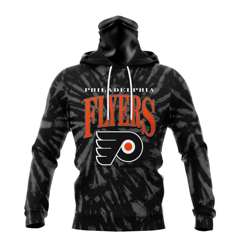 NHL Philadelphia Flyers Special Retro Vintage Tie Dye St2201 Mask Hoodie