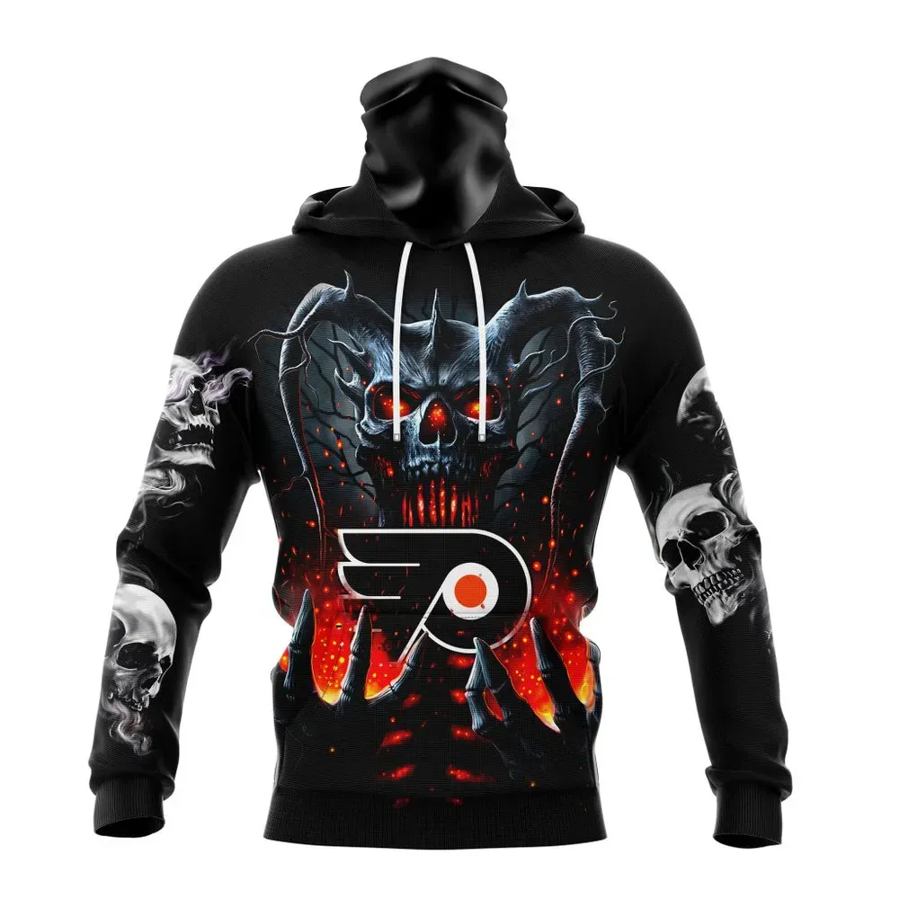 NHL Philadelphia Flyers Special Skull Art Design St2301 Mask Hoodie