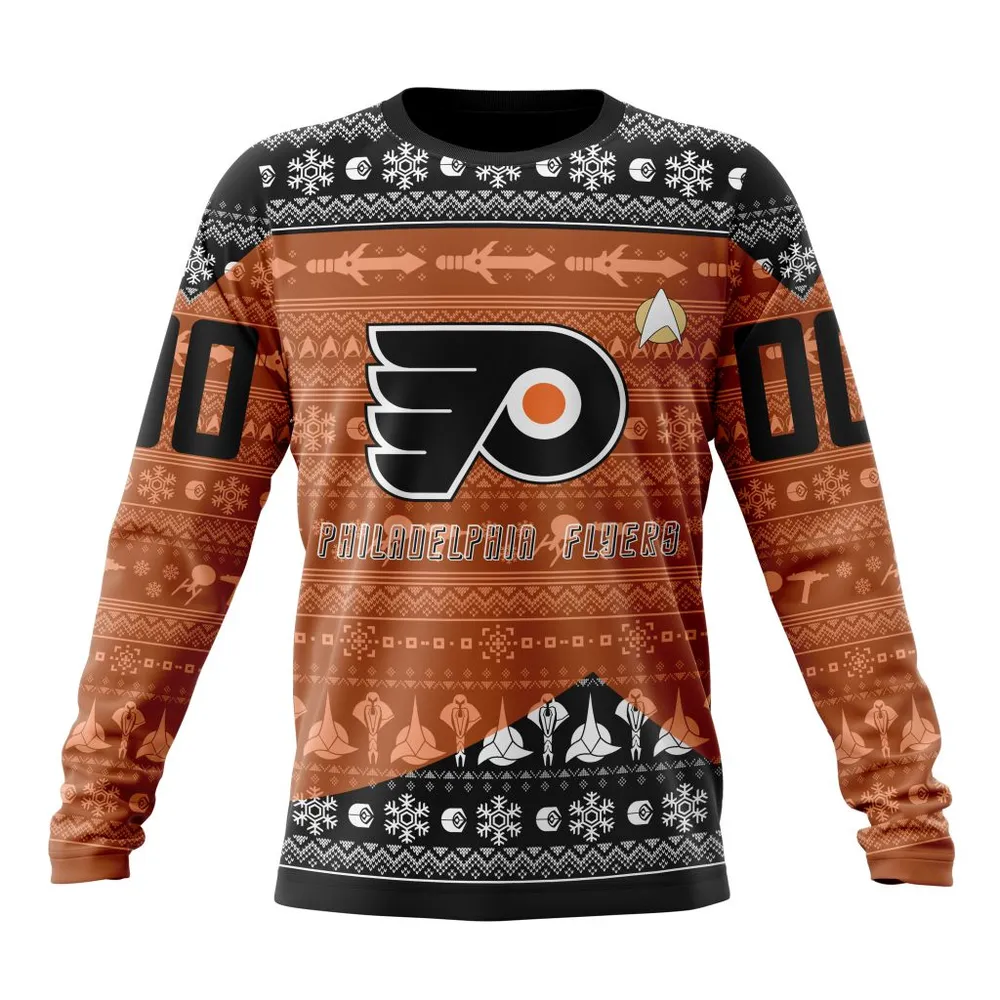 NHL Philadelphia Flyers Special Star Trek Design St2201 Long Sleeved Sweatshirt 