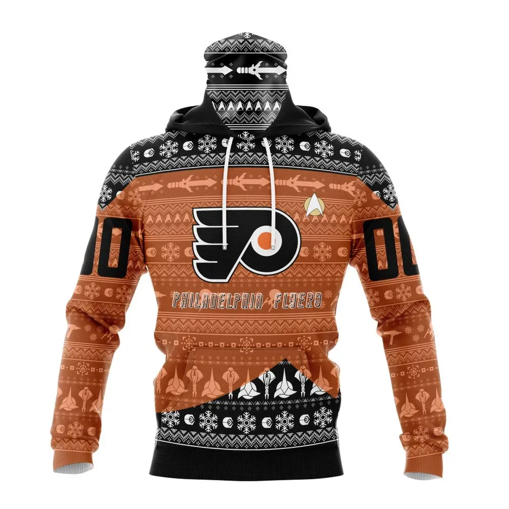 NHL Philadelphia Flyers Special Star Trek Design St2201 Mask Hoodie