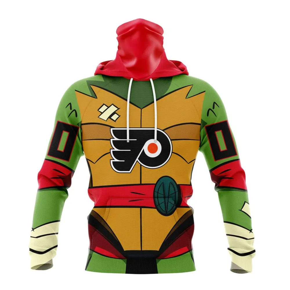 NHL Philadelphia Flyers Special Teenage Mutant Ninja Turtles Design St2301 Mask Hoodie