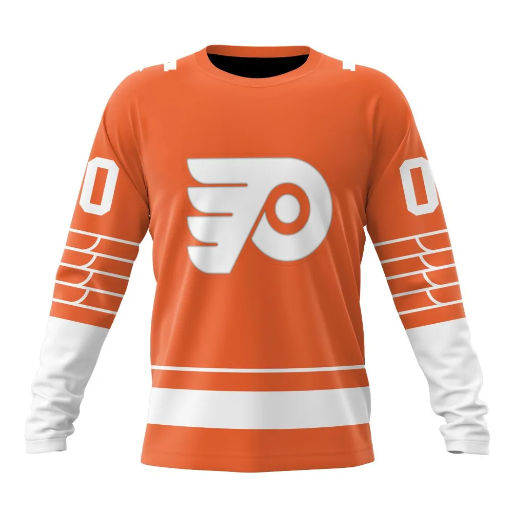 NHL Philadelphia Flyers Special Two-Tone Design St2401 Long Sleeved Sweatshirt 