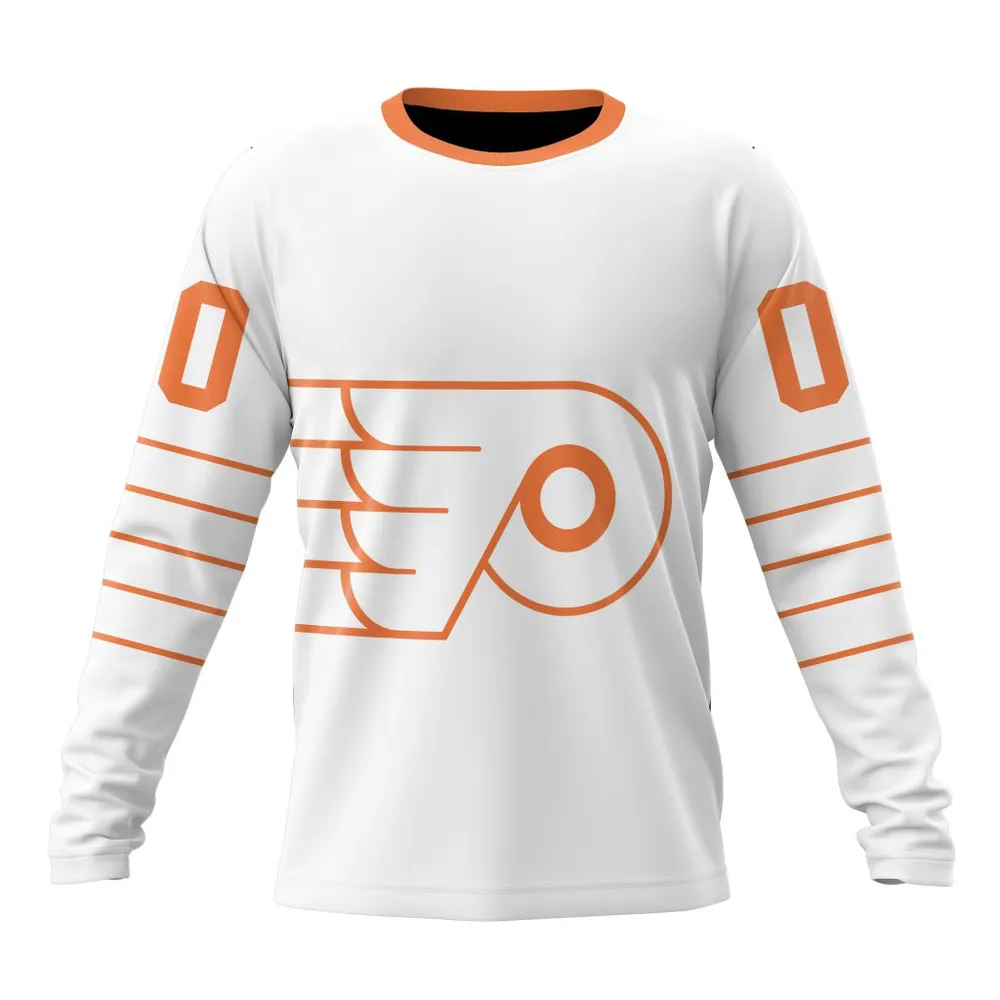 NHL Philadelphia Flyers Special Whiteout Design St2401 Long Sleeved Sweatshirt 