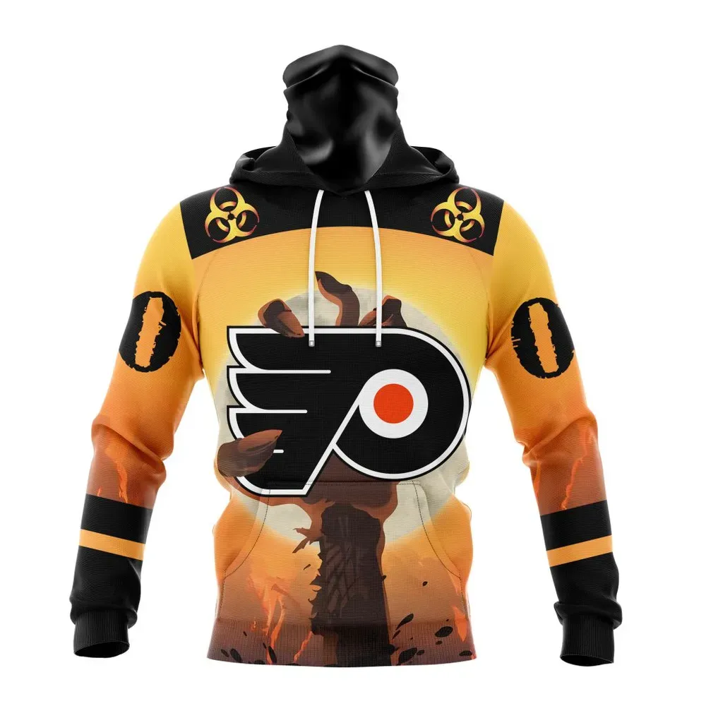 NHL Philadelphia Flyers Special Zombie Design For Halloween St2305 Mask Hoodie