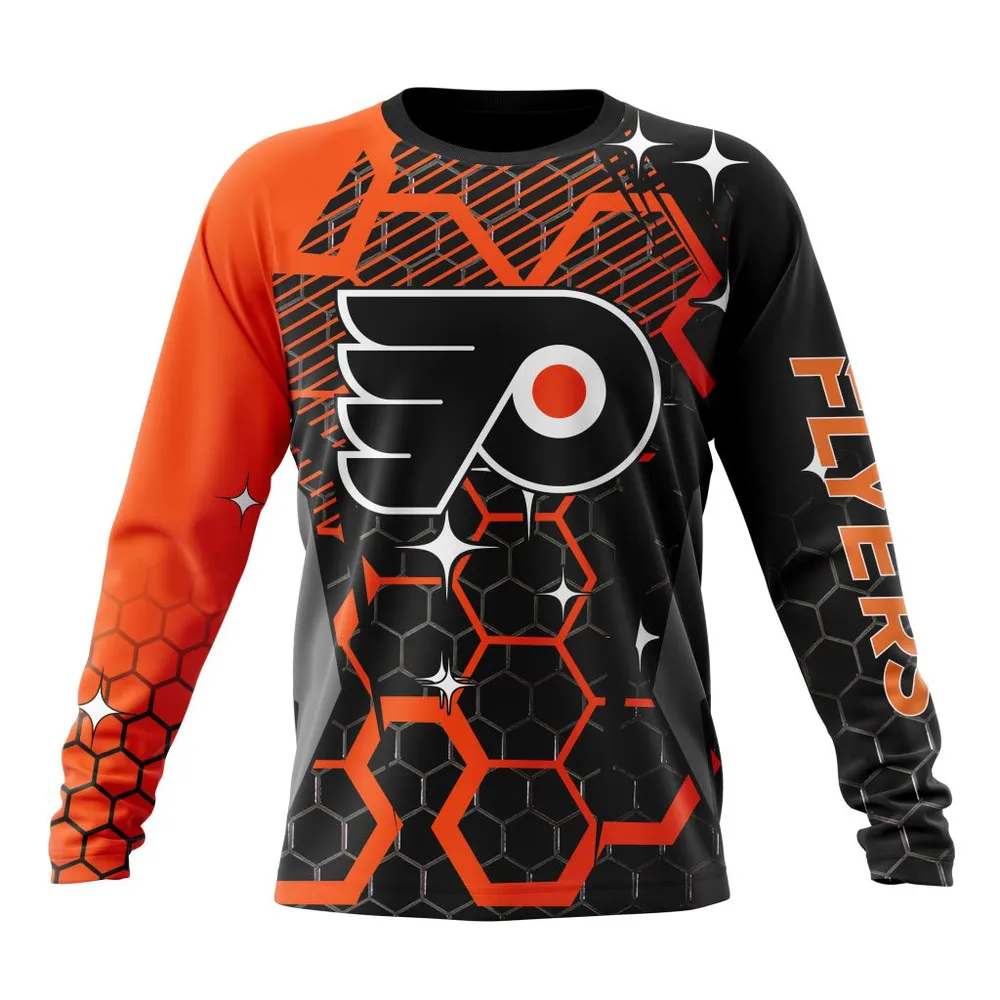 NHL Philadelphia Flyers | Specialized Design With Motocross Syle V0222 Long Sleeved Sweatshirt 