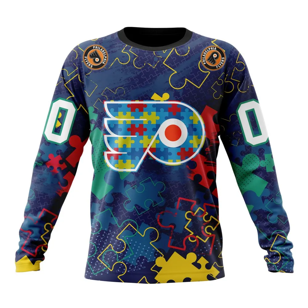 NHL Philadelphia Flyers | Specialized Fearless Aganst Autism Long Sleeved Sweatshirt 