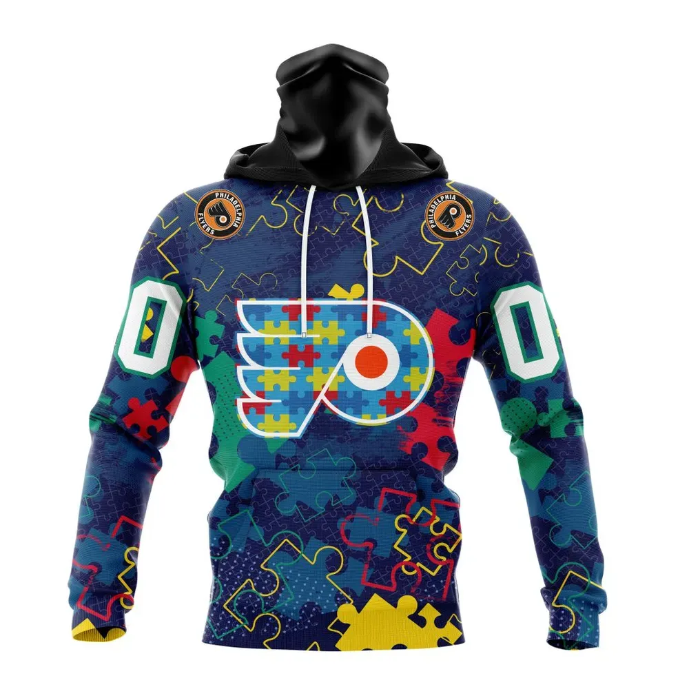 NHL Philadelphia Flyers | Specialized Fearless Aganst Autism Mask Hoodie