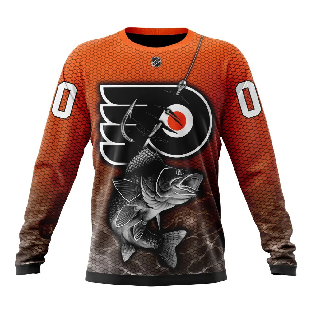 NHL Philadelphia Flyers | Specialized Fishing Style St2201 Long Sleeved Sweatshirt 