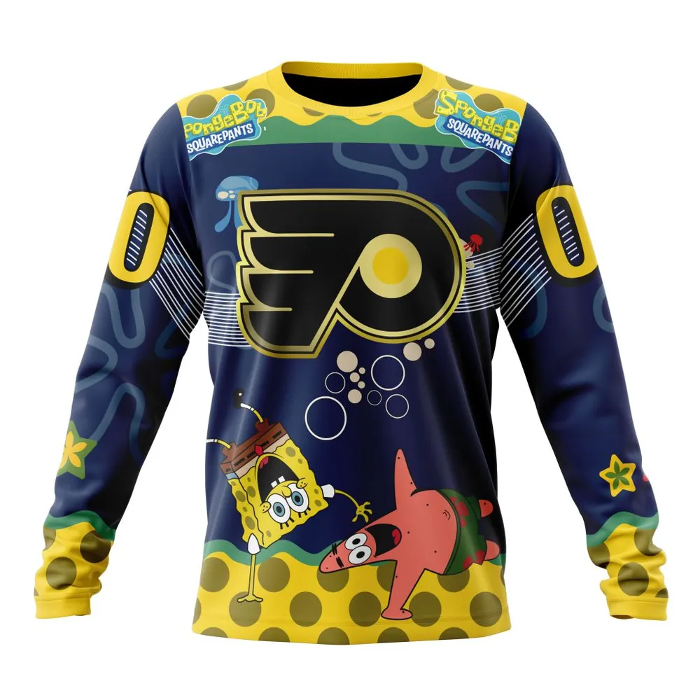 NHL Philadelphia Flyers | Specialized Jersey With Spongebob Long Sleeved Sweatshirt 