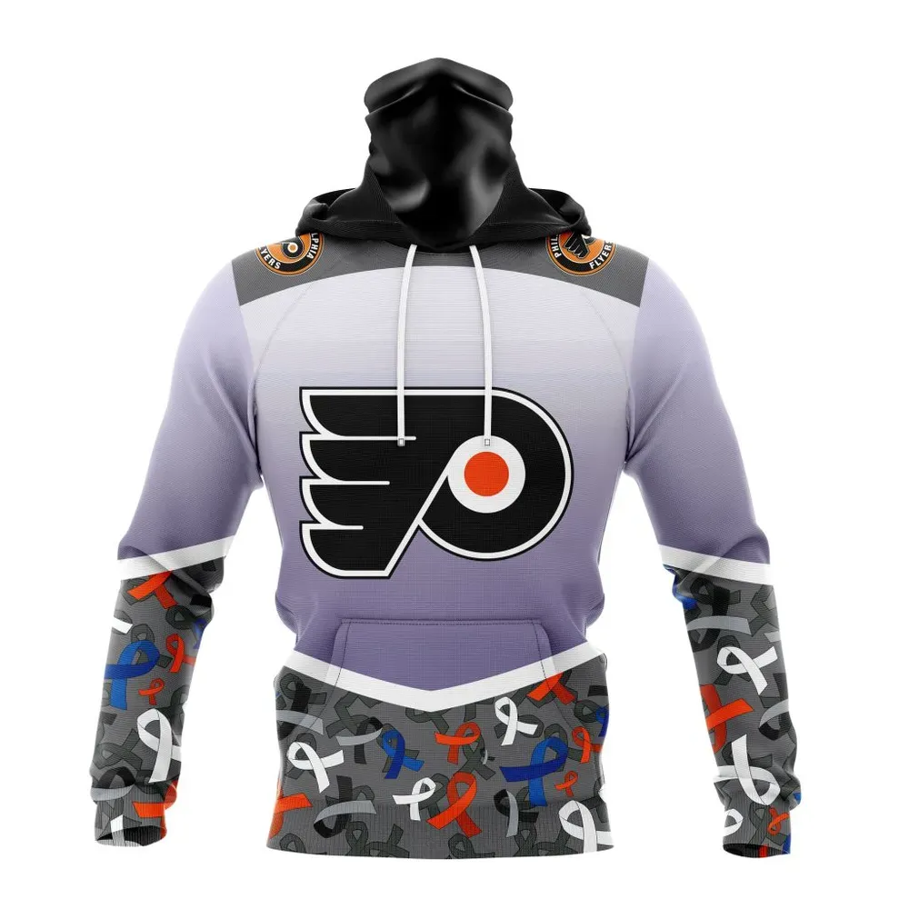 NHL Philadelphia Flyers | Specialized Sport Fights Again All Cancer V0122 Mask Hoodie