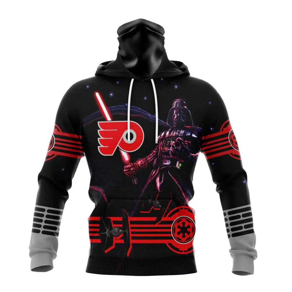 NHL Philadelphia Flyers | Specialized Starwar Darth Vader Version Jersey Mask Hoodie