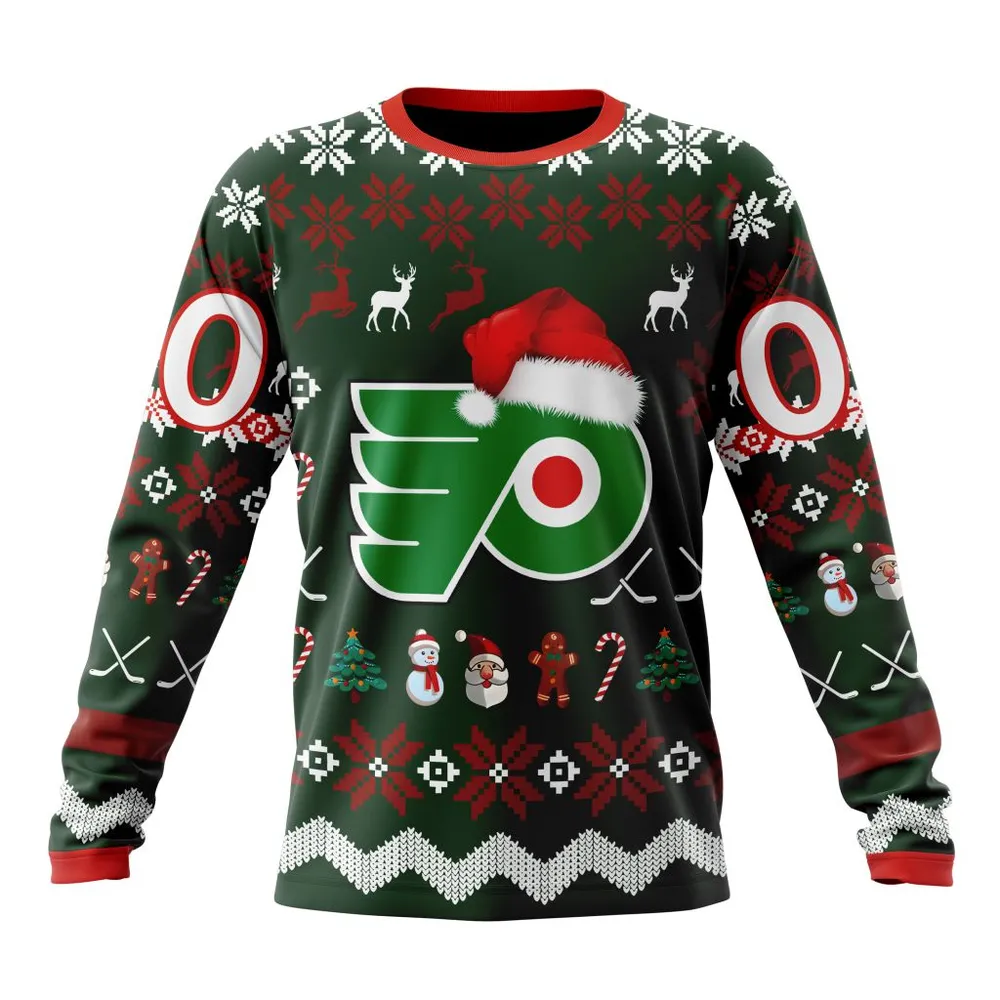 NHL Philadelphia Flyers | Specialized Unisex Christmas Is Coming Long Sleeved Sweatshirt 