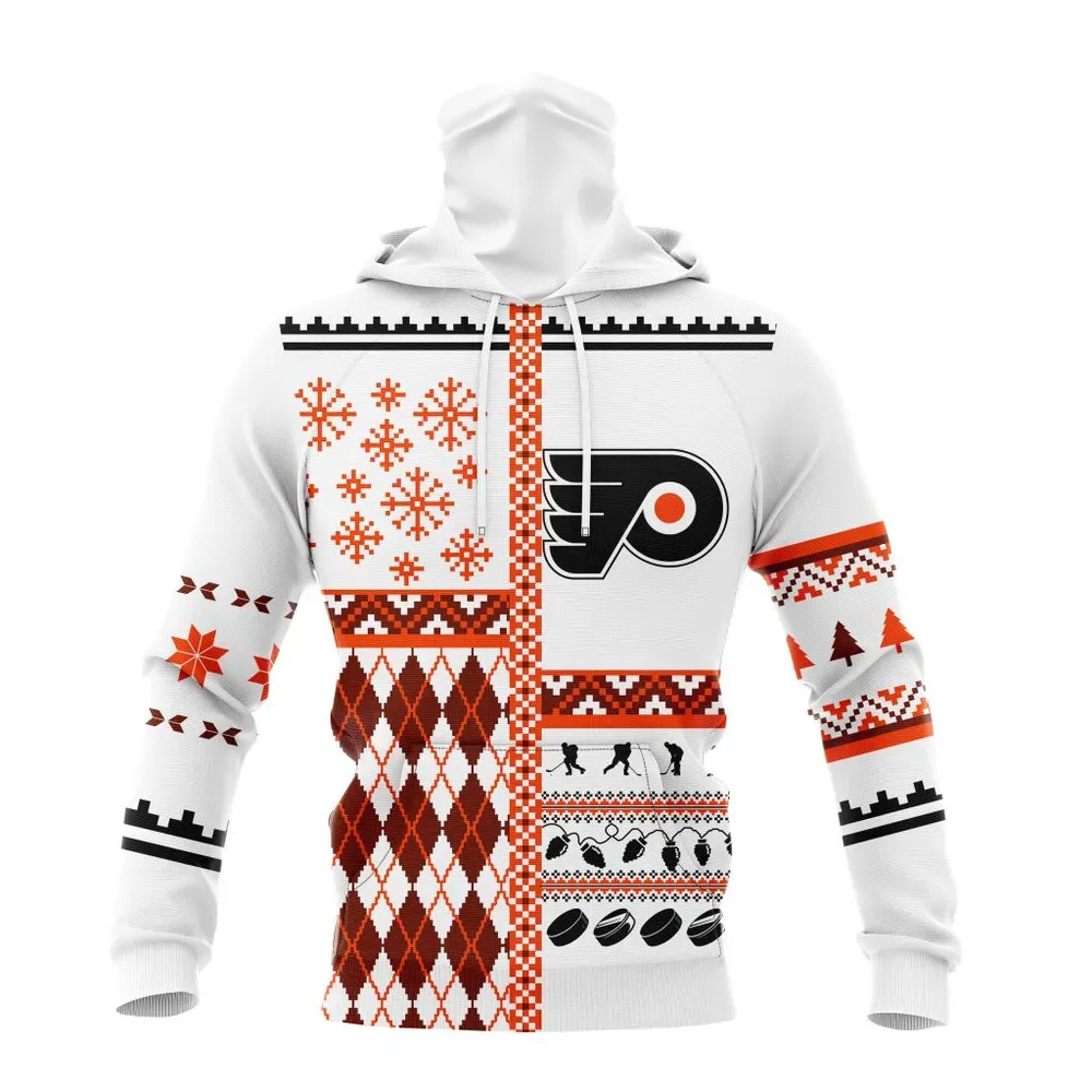 NHL Philadelphia Flyers | Specialized Unisex Christmas Is Coming V01 Mask Hoodie