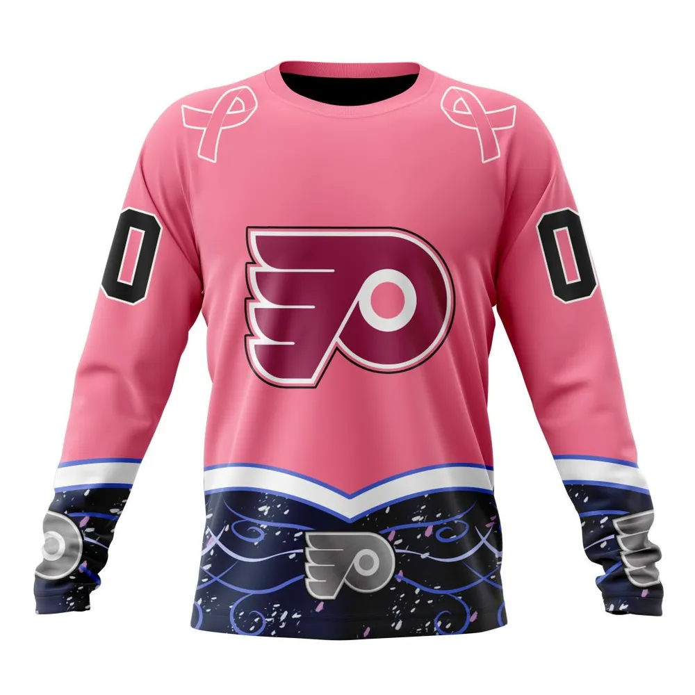 NHL Philadelphia Flyers | Specialized Unisex For Hockey Fights Cancer Long Sleeved Sweatshirt 