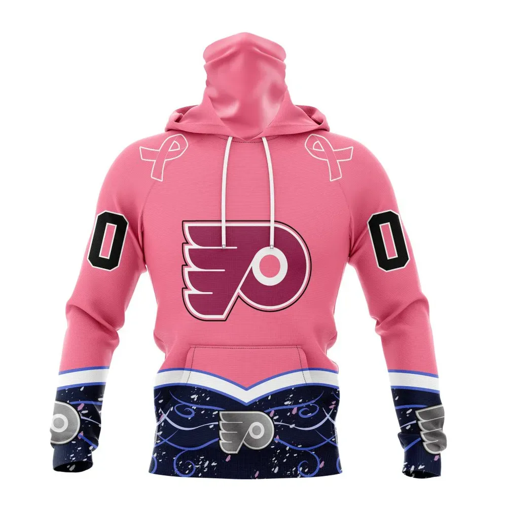 NHL Philadelphia Flyers | Specialized Unisex For Hockey Fights Cancer Mask Hoodie