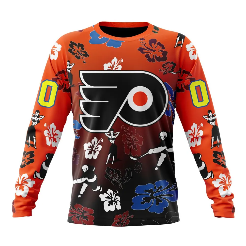 NHL Philadelphia Flyers X Hawaii Specialized Design For Hawaiia V0122 Long Sleeved Sweatshirt 