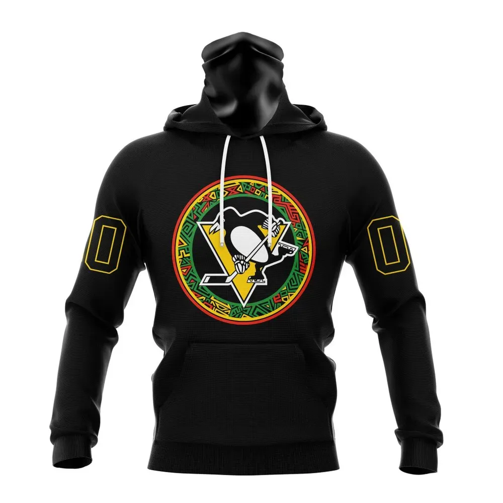 NHL Pittsburgh Penguins Black History Month 2023 Mask Hoodie