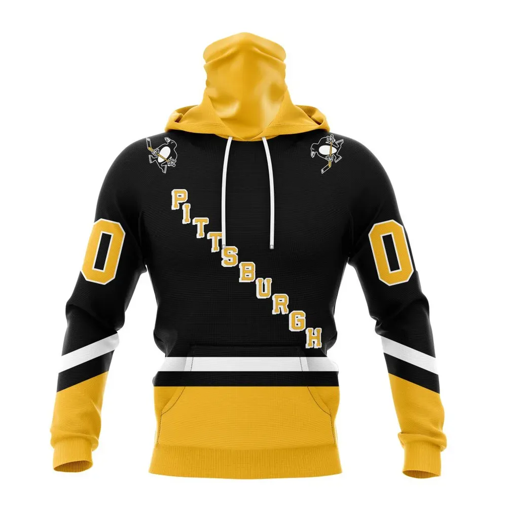 NHL Pittsburgh Penguins Personalize Alternate Kits Mask Hoodie