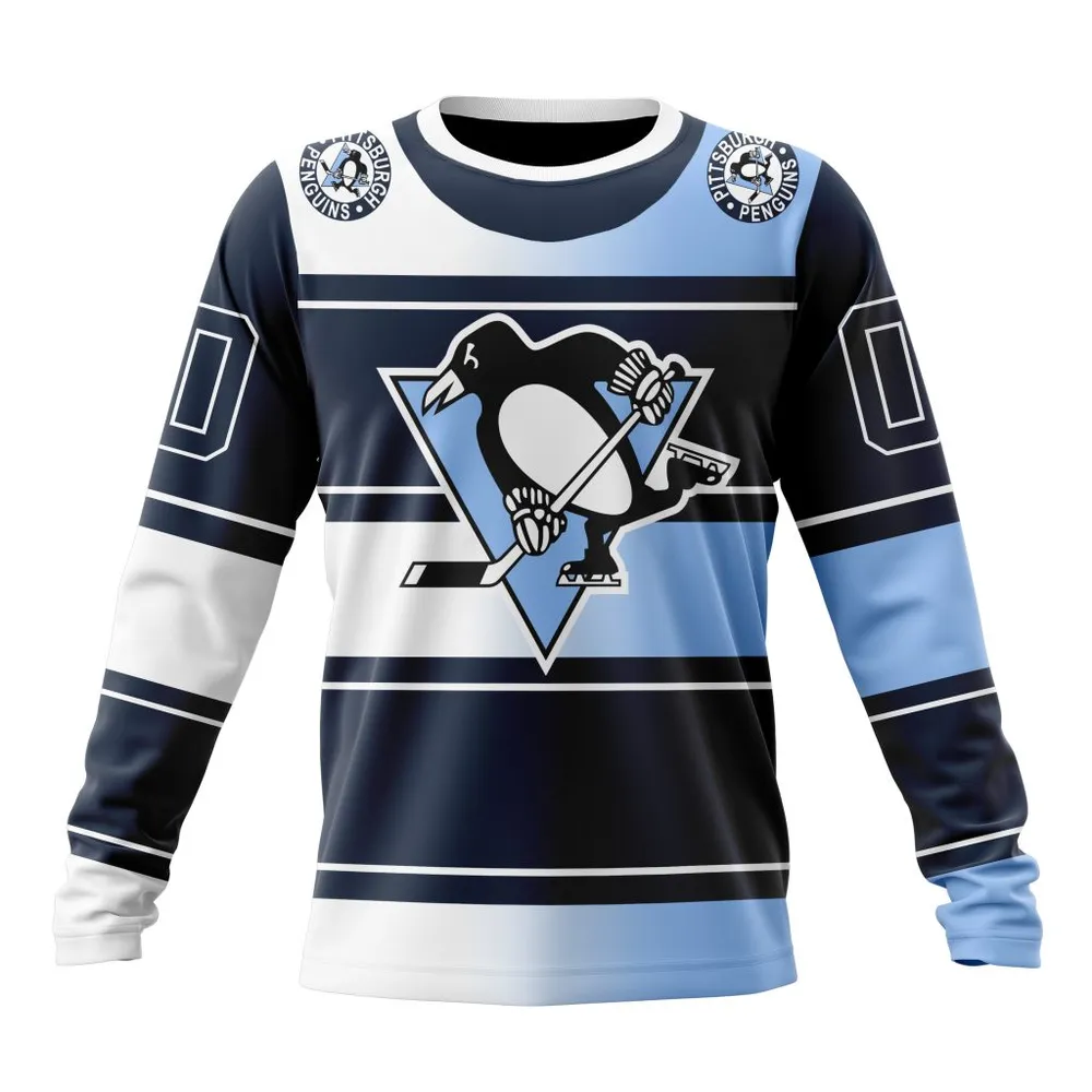 NHL Pittsburgh Penguins Personalize Gradient Series Concept St2301 Long Sleeved Sweatshirt 