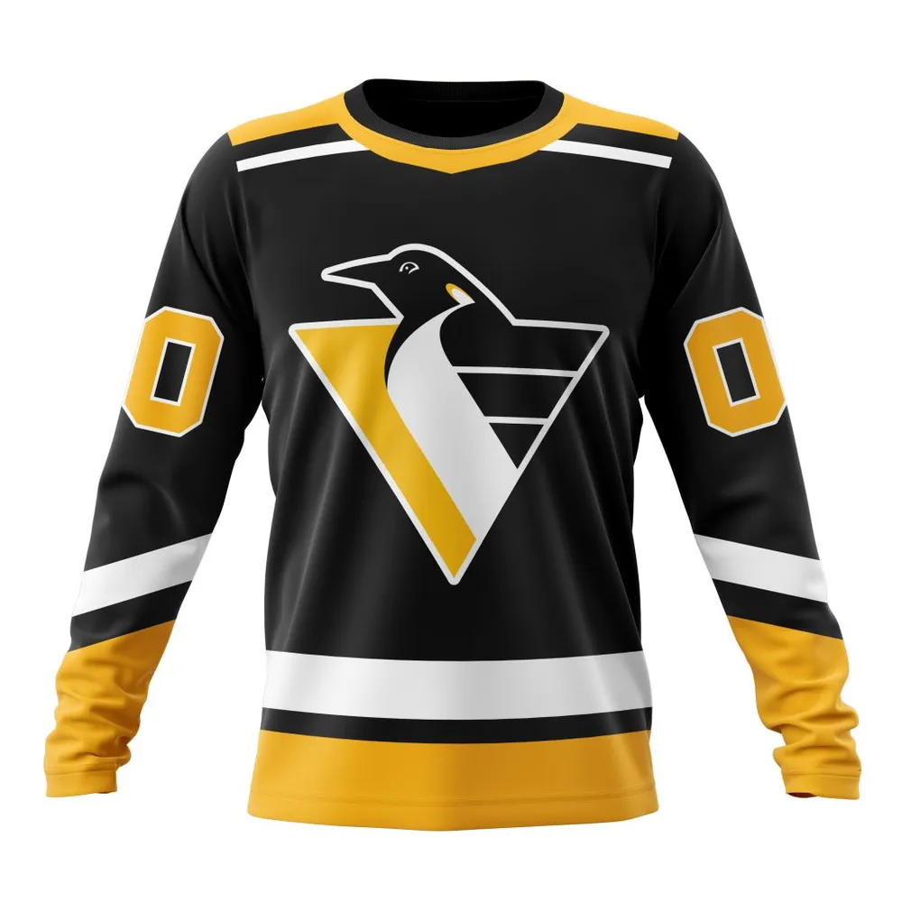 NHL Pittsburgh Penguins Reverse Retro Kits Long Sleeved Sweatshirt 