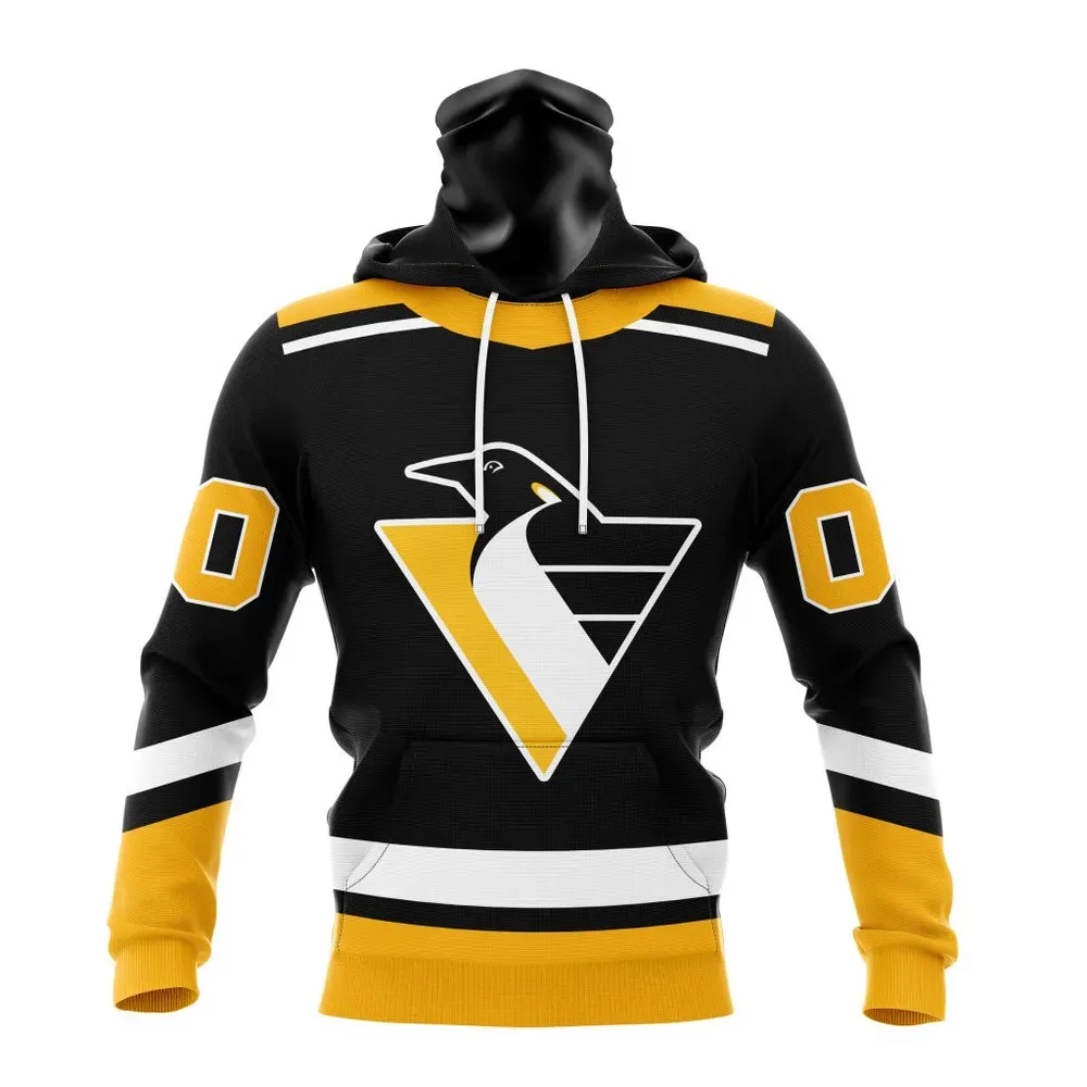 NHL Pittsburgh Penguins Reverse Retro Kits Mask Hoodie