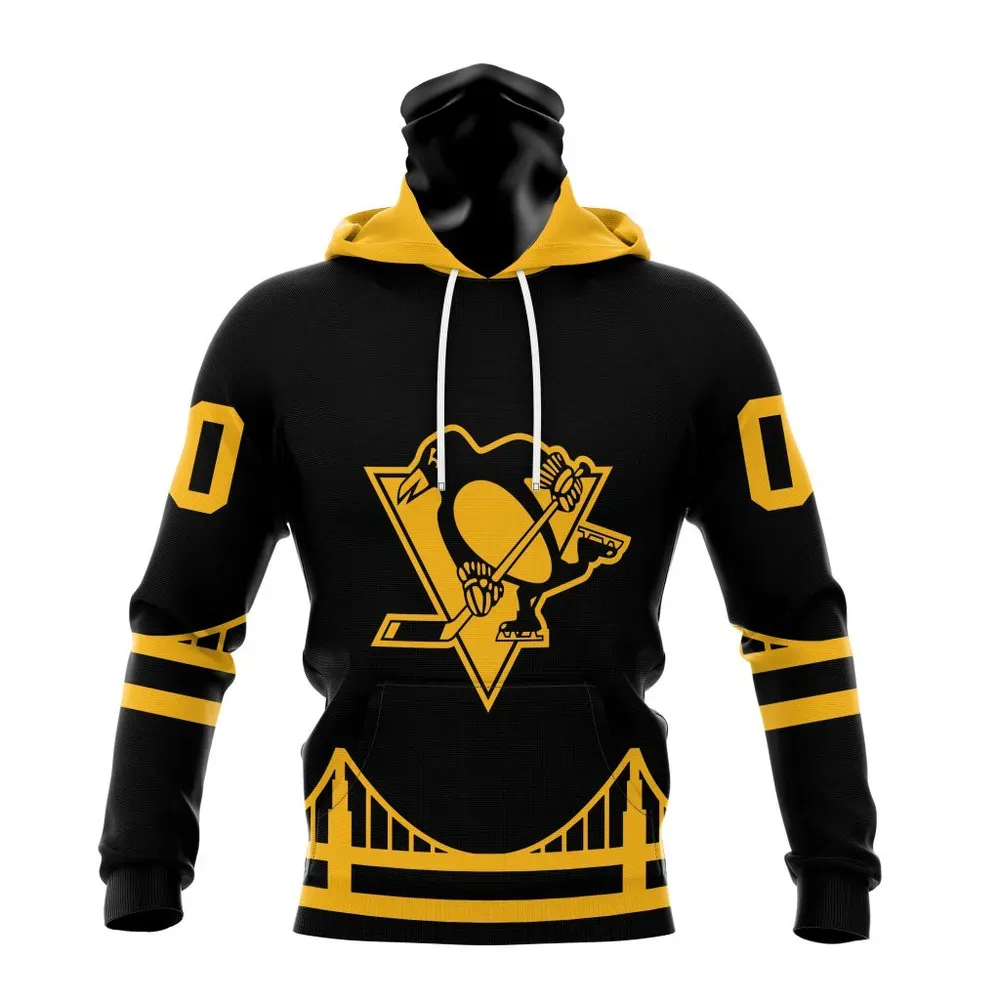 NHL Pittsburgh Penguins Special Blackout Design St2401 Mask Hoodie