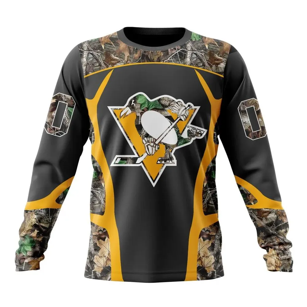 NHL Pittsburgh Penguins Special Camo Hunting Design V2302 Long Sleeved Sweatshirt 