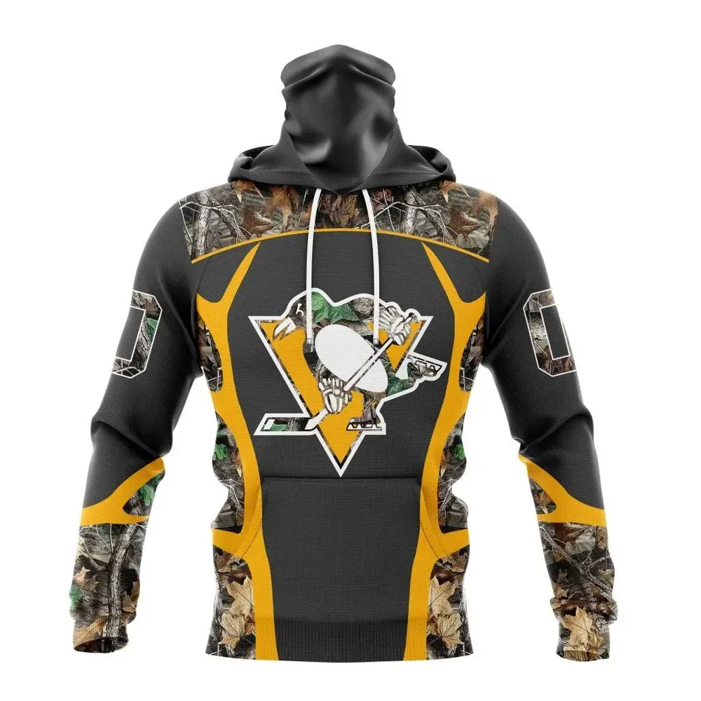 NHL Pittsburgh Penguins Special Camo Hunting Design V2302 Mask Hoodie