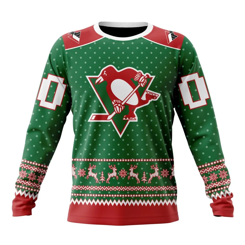 NHL Pittsburgh Penguins Special Christmas Apparel St2201 Long Sleeved Sweatshirt 