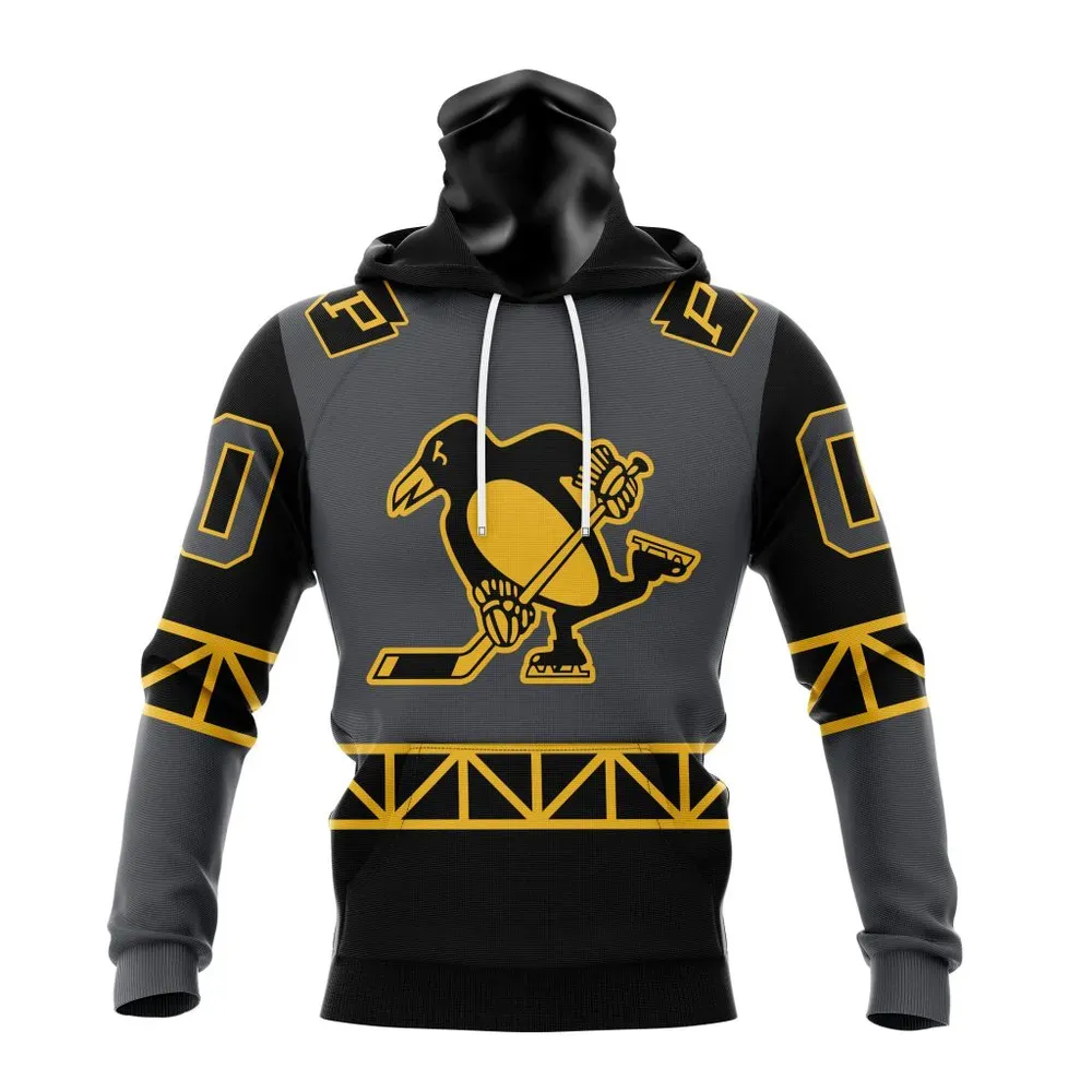 NHL Pittsburgh Penguins Special City Connect Design St2402 Mask Hoodie