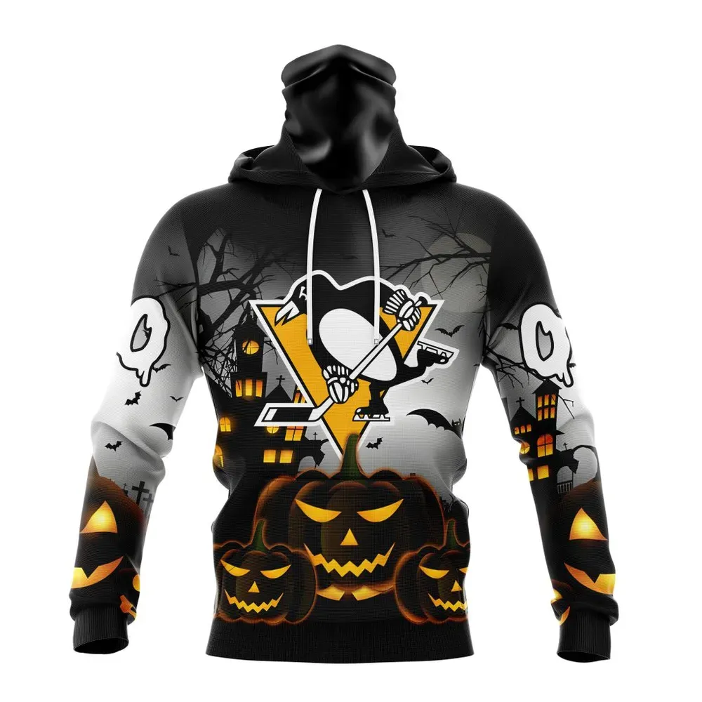 NHL Pittsburgh Penguins Special Design For Halloween St2302 Mask Hoodie