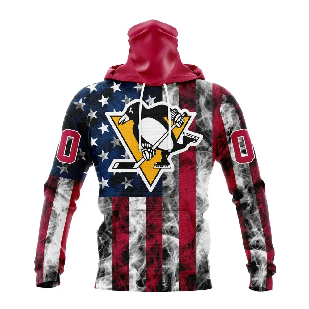 NHL Pittsburgh Penguins Special Design For Independence Day The Fourth Of July St2401 Mask Hoodie