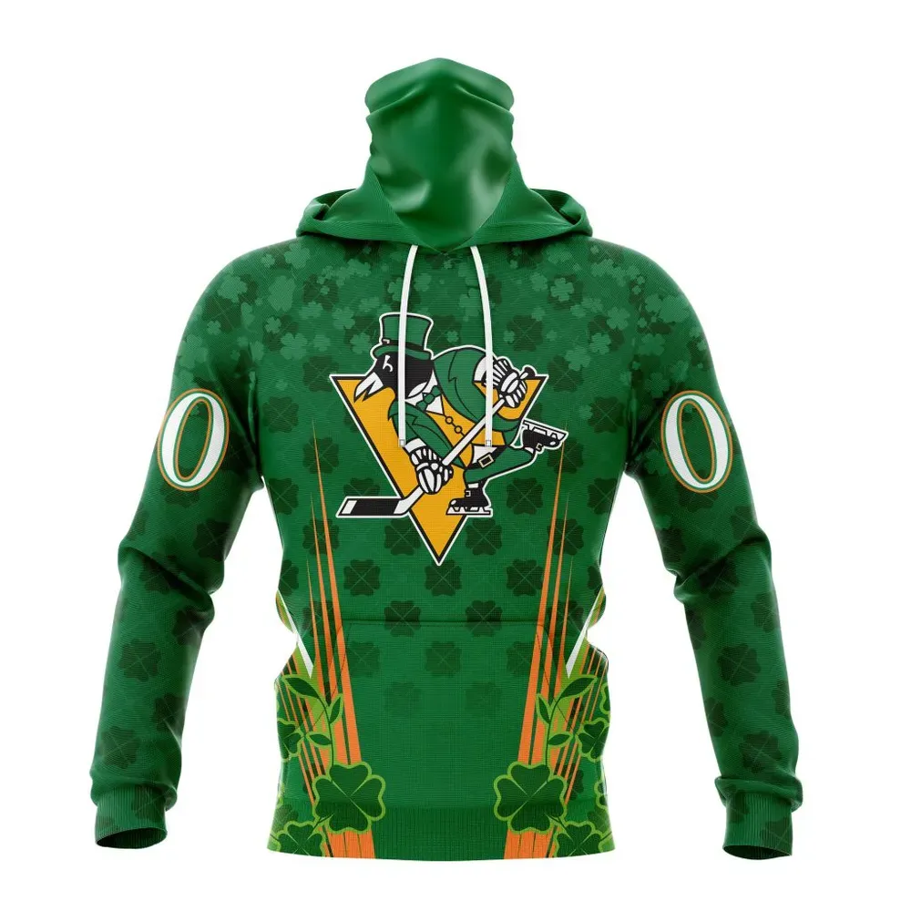 NHL Pittsburgh Penguins Special Design For St. Patrickâ€™S Day St2402 Mask Hoodie