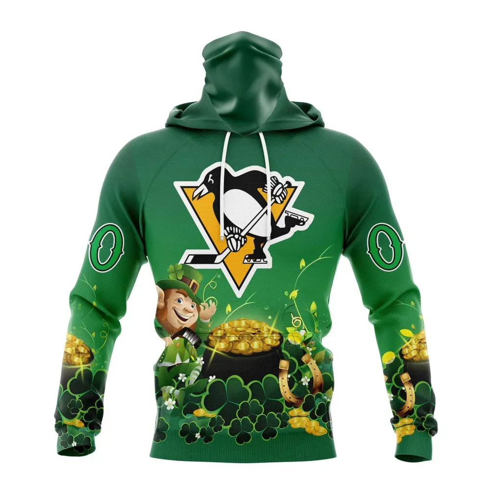 NHL Pittsburgh Penguins Special Design For St. Patrickâ€™S Day St2403 Mask Hoodie