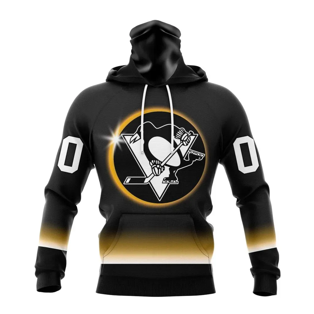 NHL Pittsburgh Penguins Special Eclipse Design St2401 Mask Hoodie