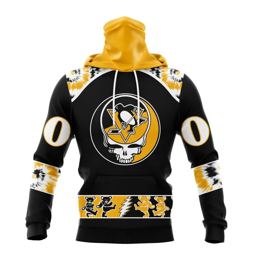 NHL Pittsburgh Penguins Special Grateful Dead Design St2301 Mask Hoodie